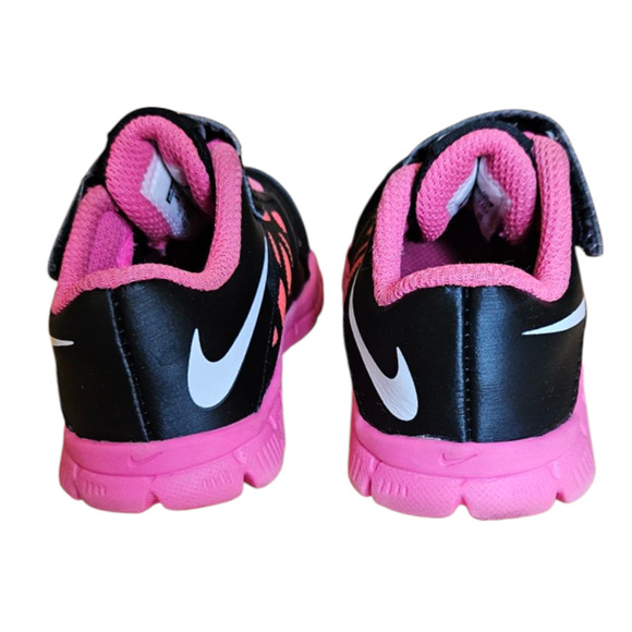 Nike Flex Supreme Sneakers Black Pink Toddler Size 4 - Picture 5 of 9